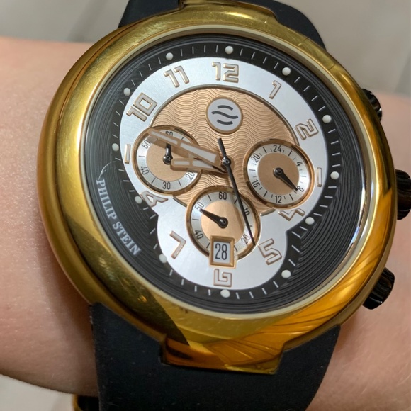 Philip Stein Active 45mm Chronograph Watch Rose Gold Plated - Picture 7 of 11